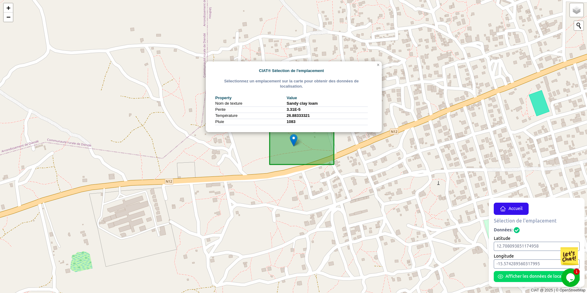 Select location